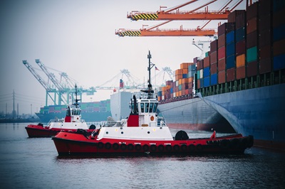 Shipping containers at port